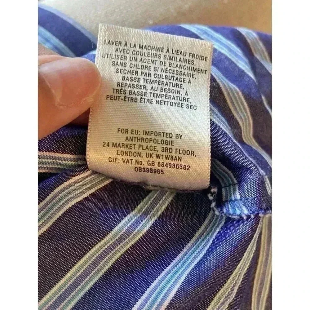 Holding Horses‎ Anthropologie Blue Stripe Handkerchief Dress Size XS/S Tie Back - Picture 5 of 8